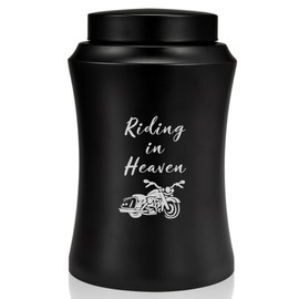 Riding in Heaven Cremation Urns for Adult Ashes Motorcycle Decorative Urns Large Keepsake Urn up to 220 lbs Memorial Urns for Human Ashes,Black