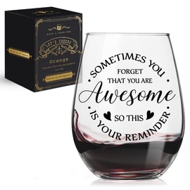 QIMIUTB Sometimes You Forget That You are Awesome Stemless Wine Glass, Funny Inspirational Sayings Mug Birthday Graduation Gifts for Women Mom BFF Sister Girl Friends Daughter Coworker-12