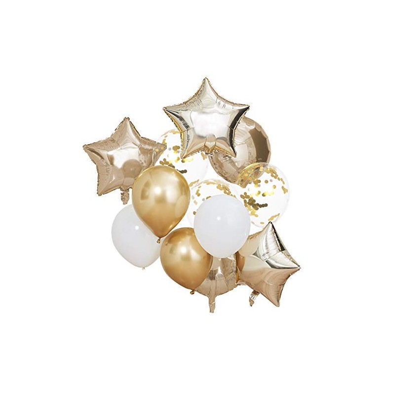 Ginger Ray Mix It Up Gold Metallic Balloons - Pack