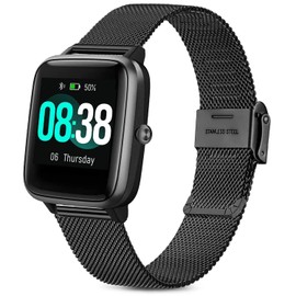 Issinlky Veryfitpro ID 205L Band, 19mm Band Stainless Steel Metal Band for GRV FC1 IDW 15 ID205S ID205G ID215G ID216 YM205L Uwatch3 Ufit GT BV205L TE021 SW020 SW021 SW023 Smartwatch