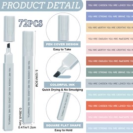 Colarr Highlighters Bulk Classroom Christmas Gift for Students Inspirational Aesthetic Pastel Highlighters Study Journal School Supplies Assorted Colors Scented Neutral Pens Office Team Gift(72 Pcs)
