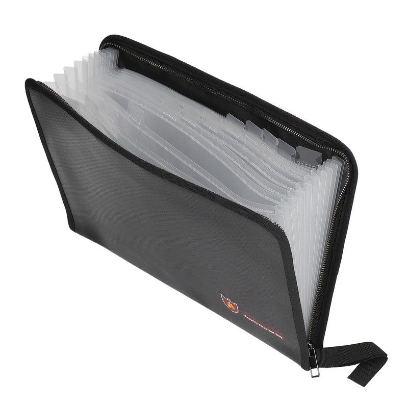 Fireproof File Folder Large Capacity 13 Layers Transparent Plastic Inner