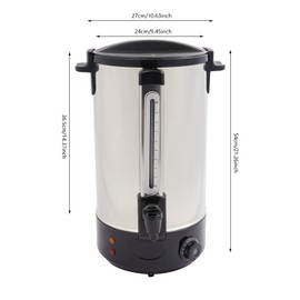 RocoReny Commercial Coffee Maker, 7.4Gall 304 Stainless Steel Coffee Urn w/Temperature Control Double-layer, Coffee Hot Beverage Dispenser w/Faucet for Buffet Catering Wedding Gathering (28L, Black)