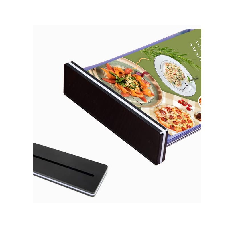 Acrylic Sign Holder,Table Card Multi-Page Flip Display 6 Pages-12 Sides,T