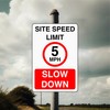 Site speed limit 5mph slow down Safety sign- 1.2mm Rigid