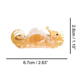 Small Hippocampus Hair Clip,Acetate Hair Claw,Small Hair Clips for Women,Orange