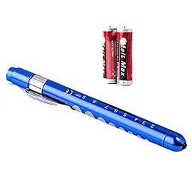 Reusable Nurse Aluminum Penlight Pocket Medical LED with Pupil Gauge - Batteries Included - Nurse Starter Kits Nurse Gift for Medical Staff EMTs Paramedics Doctors First Responders (Blue)