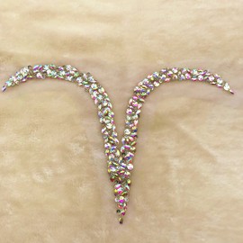 25x36cm Sew on AB Sequin Rhinestones V-Shaped Collar Crystal Appliques Designs Sewing for DIY Costume Dress