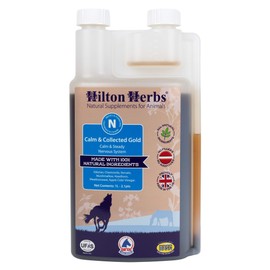 Hilton Herbs Calm and Collected Gold Liquid Herbal Supplement for Nervous/Agitated Horses, 2.1pt Bottle