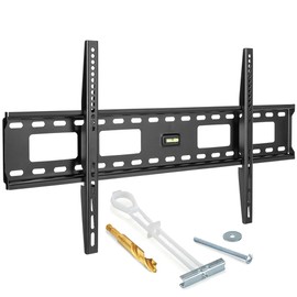 CondoMounts TVF8084 Fixed TV Wall Mount for Steel Stud | NO Stud Drywall | TV Mount Metal Studs | Holds 200lbs | Fits 42-in. to 75-in. TVs | Includes 200lbs Elephant Anchor Set & 1 Titanium Drill Bit