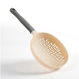 Scoop Plus Colander, Spoon Drainer/Strainer, Scoop, Drain and Serve, Dishwasher safe (Gray)