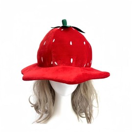 DIFEIUKI Strawberry Cap, Headwear, Cute, Fluffy, Party Hat, Fruit, Hat, Funny Goods, Cosplay, Costume, Christmas, Photo Shoots, Celebrations, Beautiful Photo Props, For Adults and Kids, 21.7 - 23.6