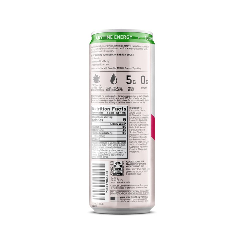 Optimum Nutrition Amino Energy Sparkling Hydration Drink, Electrolytes, Caffeine, Amino