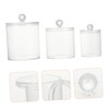 STOBAZA 3pcs Transparent Desktop Storage Boxes with Lids for Cotton
