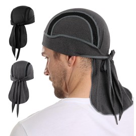 MELASA Do Rag Skull Cap Helmet Liner, Cooling Mesh Bandana Cap, Sweat Dew Rags Head Cover for Men Cycling Motorcycle Running