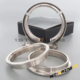 1st-racing 3.5" Inch Exhaust V-Band Clamp+Male Female Flanges 3-1/2 Turbo Stainless Steel
