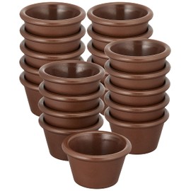 PTW106_50 IJ Plakira Ishikawa Resin Dishes Unbreakable Cocotte Souffle Dishes, 20 Pieces, 1.6 fl oz (45 cc), Dishwasher Safe, Made in Japan, For Home Parties, Outdoors, Kids, Stylish, Cute, Brown,