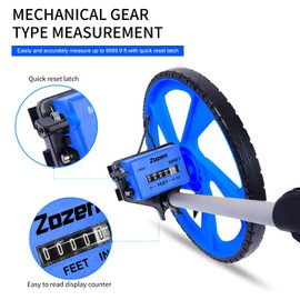 Zozen Measuring Wheel, Rolling Tape Measure Wheel - 3-Sections Collapsible/Starting Point Arrow/One Key to Reset/Kickstand to Keep Stand [Up To 10,000Ft] - Adapt to various roads.