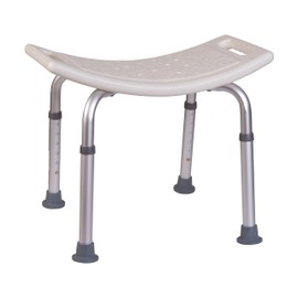 HealthSmart Compact Lightweight Bath and Shower Bench Stool with Adjustable Height, Nonslip, Sturdy and Supports up to 250 pounds, White