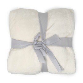 allgala 60x45 Super Soft Flannel Plush Light Weight Throw Blanket-Cream-BLK82322