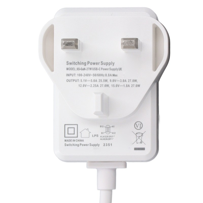 for Pi 5 Power Supply 5.1V 5A 27W PD USB