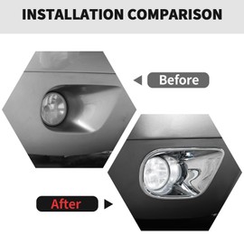 RT-TCZ Front Fog Light Lamp Cover Trim Decoration Exterior Accessories for Chevy Avalanche/Suburban/Tahoe 2007-2013 (Chrome)