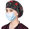 ABAMERICA Bouffant Caps with Button and Sweatband, Adjustable Scrub Caps