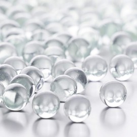 CYS EXCEL Clear Glass Marble Gemstone Vase Filler (5 LBS) | Multiple Color Choices Aquarium Glass Round Marble Beads | Decorative Mosaic Glass Gem Pebbles