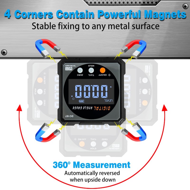 Digital Angle Finder with Electronic Laser - 4-side Strong Magnetic