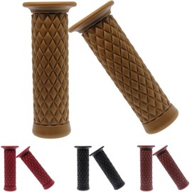 amavoler Motorcycle Handles Grips - Non Slip Rubber Motorcycle Grips for Harley Honda Yamaha Suzuki Kawasaki (Yellow)