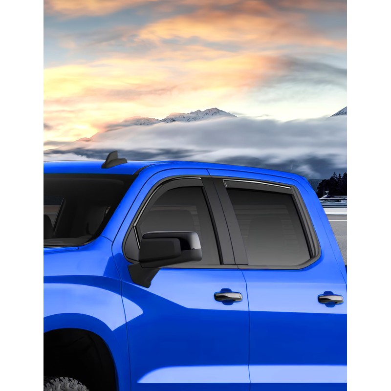 Deejecsun in-Channel Window Rain Guards Fit for Chevy Silverado 1500/GMC