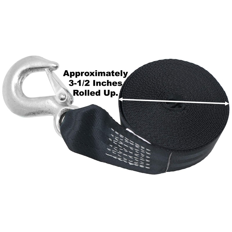 CustomTieDowns 2 Inch Boat/Winch Strap. 1 Inch Flat Sewn Loop