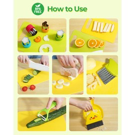 Kids Kitchen Knife Set, 15 Pcs BPA Free Montessori Kitchen Tools for Toddlers' Real Cooking, Include Knives, Crinkle and Sandwich Cutters, Peeler, Cutting Boards, Cleaning Tools for 3+ Birthday Gift