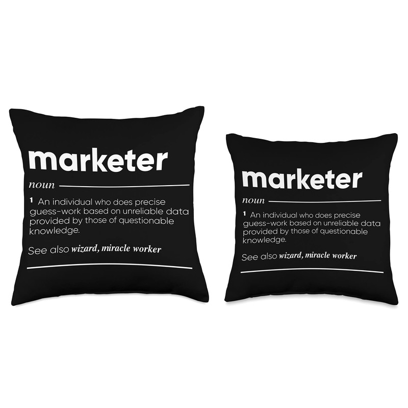 Marketer Definition Funny Noun Throw Pillow