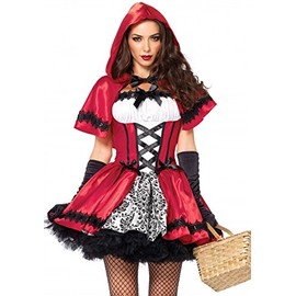 LEG AVENUE Rebellious Red Riding Hood Women's Costume Gothic Red Riding Hood, Size: M