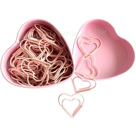 52 PCS Heart Shape Nonskid Paper Clips,Color Decorative Paper Clips,Creative Office Item