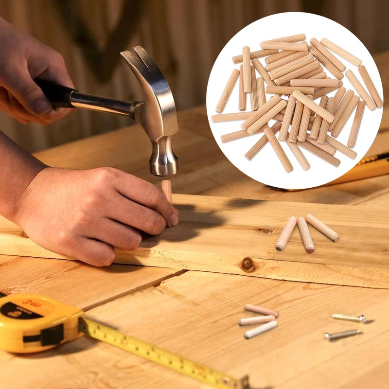Pack of 500 Assorted Wooden Dowels, M6 Wooden Plugs Dowel