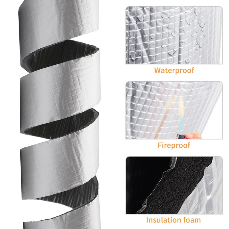 DOBTIM Foam Foil Pipe Insulation Wrap 3 in x 32