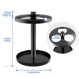 Electric Toothbrush Holder Stand for Bathroom: Stainless Steel Ventilated Organizer with Slots for Electric Toothbrushes & Razors, Black