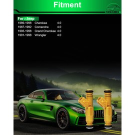 SZKAIDAG Fuel Injectors 0280155710 4 Holes Fits For 1989-1998 For:-JEEP Cherokee 1987-1992 For:-JEEP Comanche 1991-1998 For:-JEEP Wrangler 1993-1998 Grand Cherokee Replace# 0280155700 (6pcs)