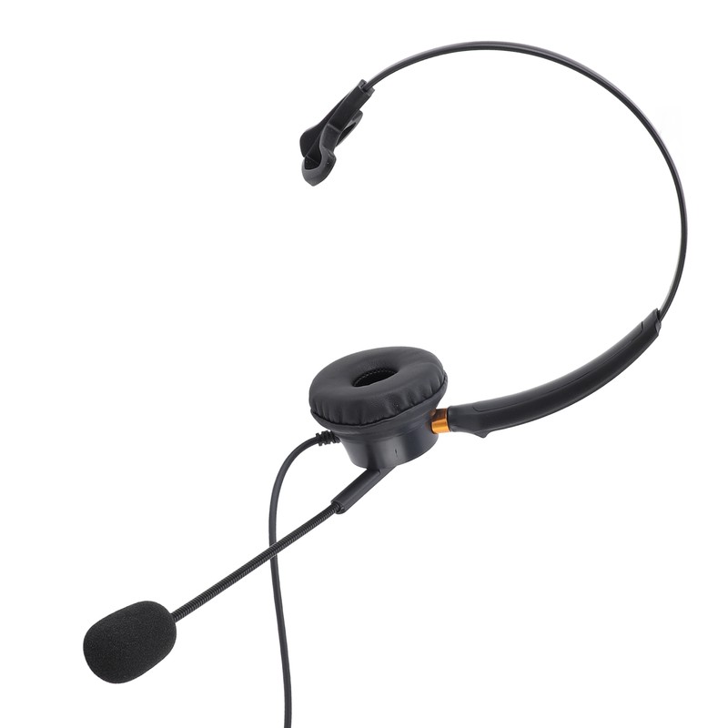Telephone Headset with Noise Cancelling Microphone Black USB Corded Single