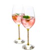 Wine Glasses- Crystal Stemmed Glassware Set (Gold)