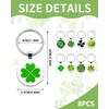 QLEUIFT Pack of 8 Four Leaf Clover Key Fob Green