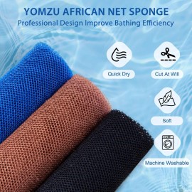 6 Pieces African Exfoliating Net African Bath Sponge Scrubbing Rag Net African..