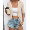 LOMON Womens Summer Cardigan Short Sleeve Cropped Open Front Shrug