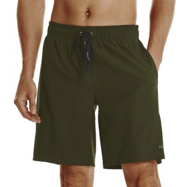 HOdo Mens Swim Trunks 9" Quick Dry Swim Shorts Bathing Suit, 07-army Green, Large