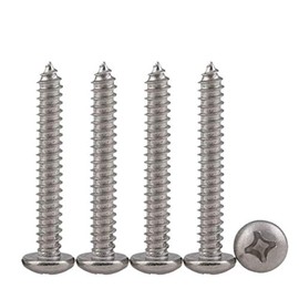 Drenky Pack of 50 Wood Screws 5 x 30 mm Panhead Screws Made of Stainless Steel A2 Phillips Full Thread M5 Screws Chipboard Screws with Pan Head Self-Tapping Screws Universal Screws