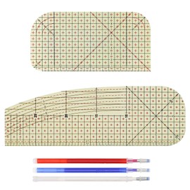 2 Sewing Rulers, 3 Ironing Eraser Pens, Heat-Resistant Ironing Ruler, Sewing Accessories, Small Tools for Sewing Garments, Measuring Gadgets, Manual Garment Measuring Ruler