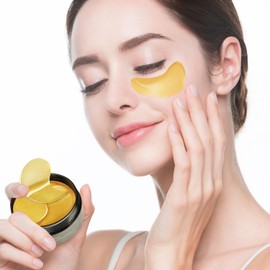 GUOYAOLIFU Under Eye Patch for Dark Circles and Puffy Eyes,Under Eye Masks Reduce Smooth Wrinkles and Under-eye Egg,Moisturizing Under Eye Pads For Women,24K Gold Eye Mask Patch-60 Pcs