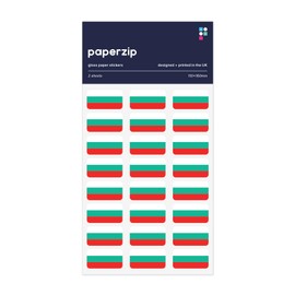 PAPERZIP - Bulgaria Flags (знаме на България, zname na Bǎlgariya) – 48 Stickers for Business, Schools, Celebrations